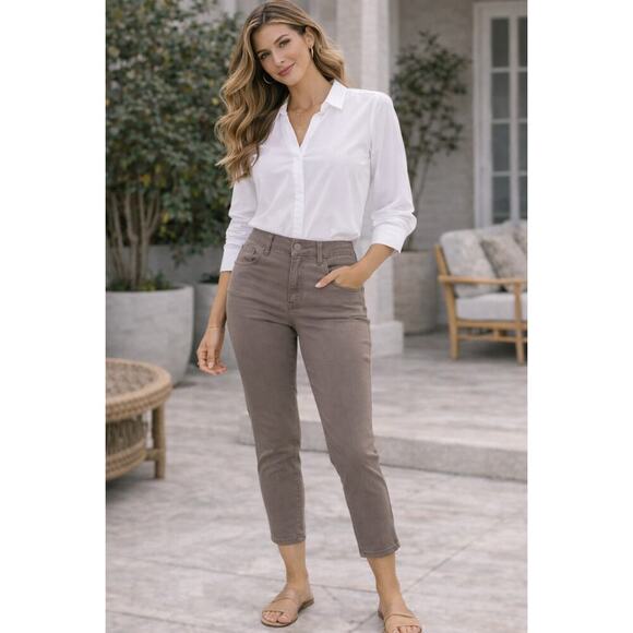 Wit & Wisdom Pants - Wit & Wisdom Ab-Solution Skinny Jeans Taupe Brown Mid Rise Stretch Denim Size 4